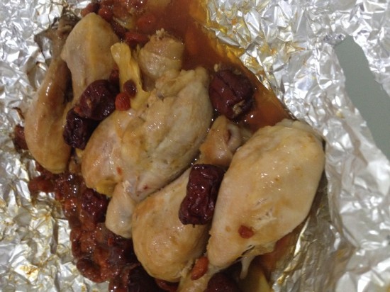 Oven baked chicken with wolfberry and red dates