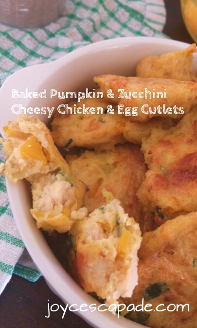 Baked Pumpkin & Zucchini Cheesy Chicken & Egg Cutlets