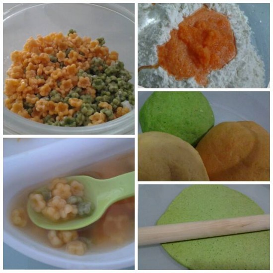 Baby Pasta : Sweet potato, Spinach & Carrot (omit salt)