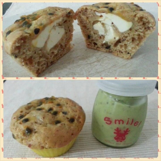 Passion Fruit Muffin with Cream Cheese Fillings