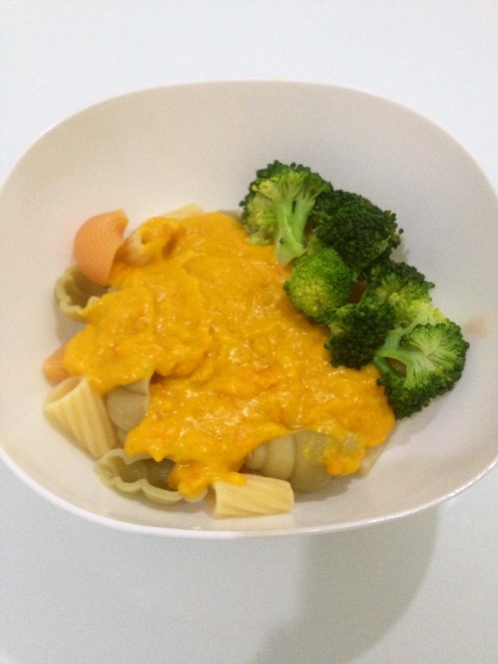 Roasted pumpkin carrot sauce pasta